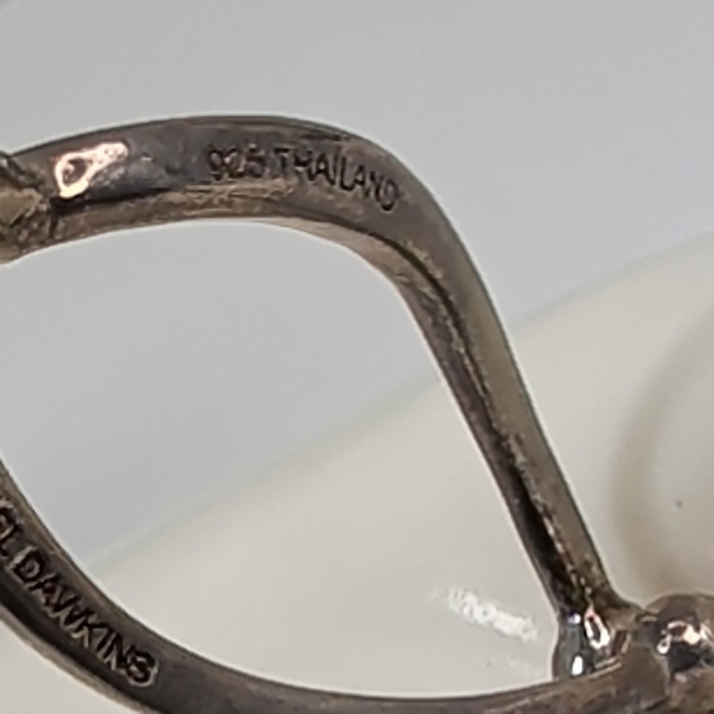 Michael Dawkins 925 Sterling Granulated Teardrop Hook Bangle Bracelet 6.5" - Picture 8 of 12